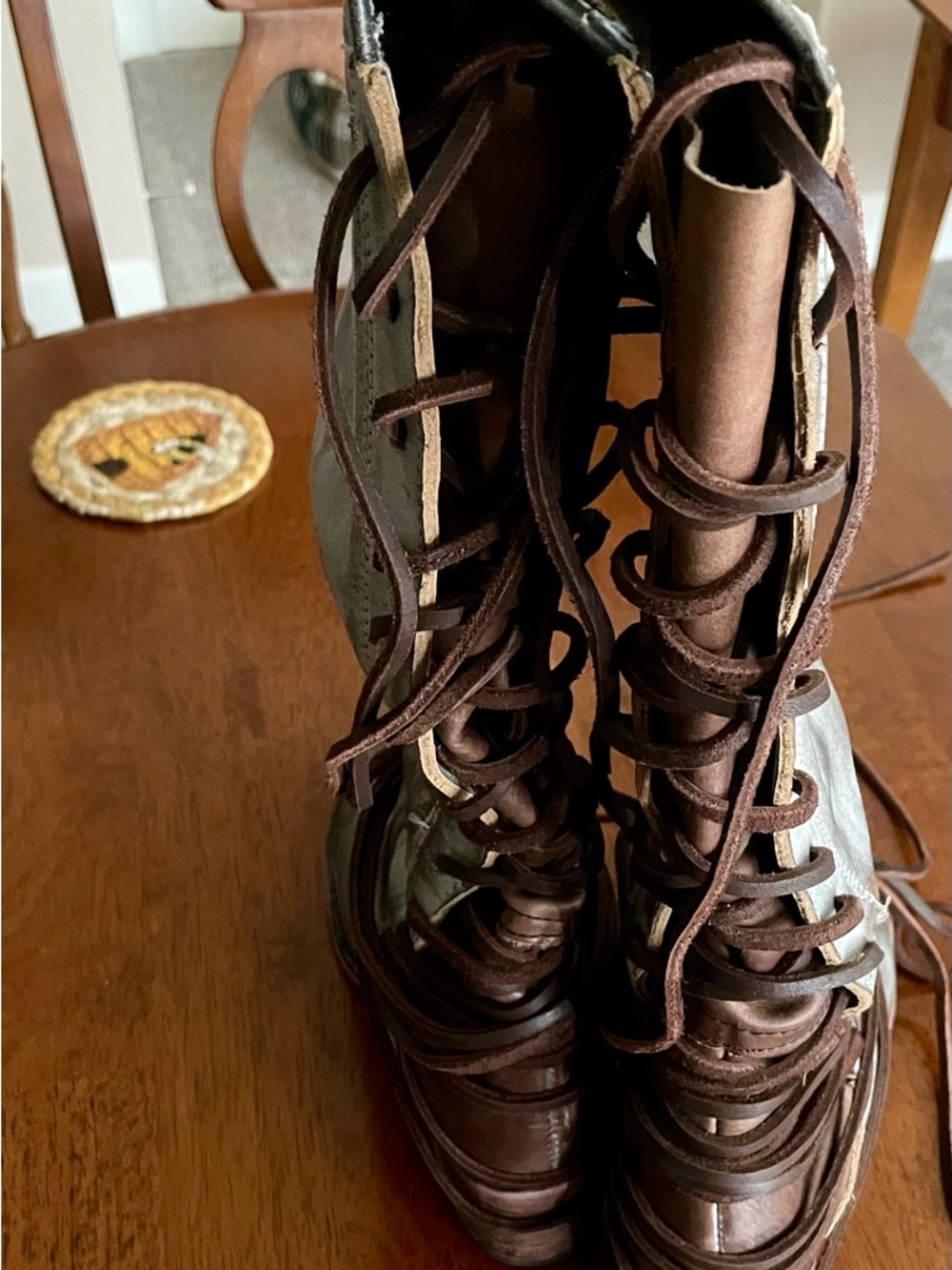 Freebird by Steven Coal Lace Up Boots in Color Ice - Picture 3 of 4